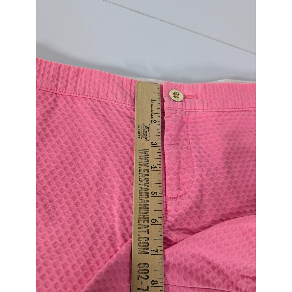 Lilly Pulitzer Shorts Womens 6 Pink Buttercup Scallop Hem Textured Cotton Summer - Picture 11 of 12